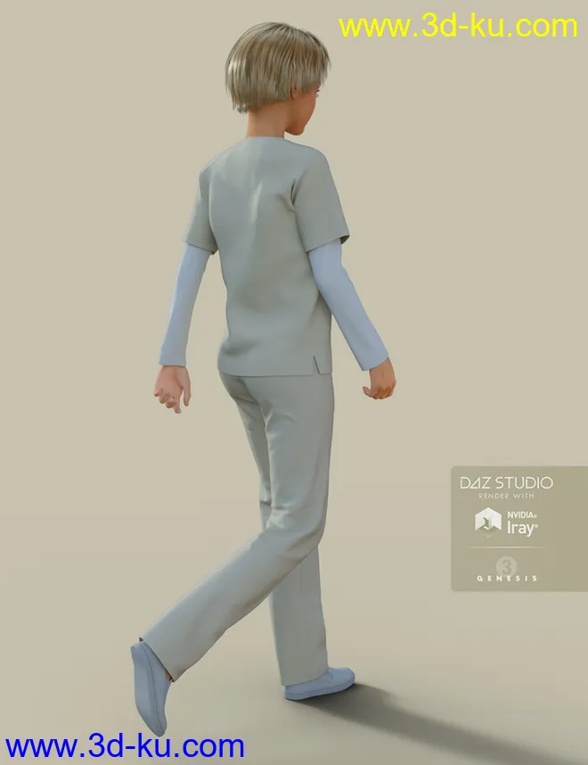 H&C Prisoner Clothing for Genesis 3 Female模型的图片5