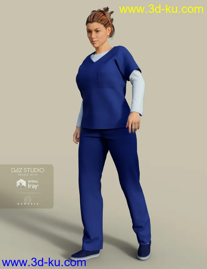 H&C Prisoner Clothing for Genesis 3 Female模型的图片6