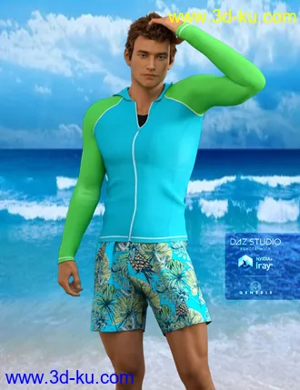 3D打印模型H&C Rash Guard Outfit for Genesis 3 Male的图片