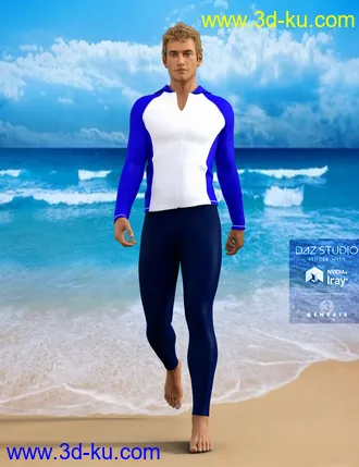 3D打印模型H&C Rash Guard Outfit for Genesis 3 Male的图片