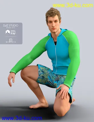 3D打印模型H&C Rash Guard Outfit for Genesis 3 Male的图片