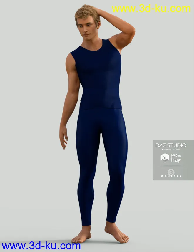 H&C Rash Guard Outfit for Genesis 3 Male模型的图片7