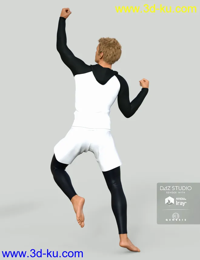 H&C Rash Guard Outfit for Genesis 3 Male模型的图片9