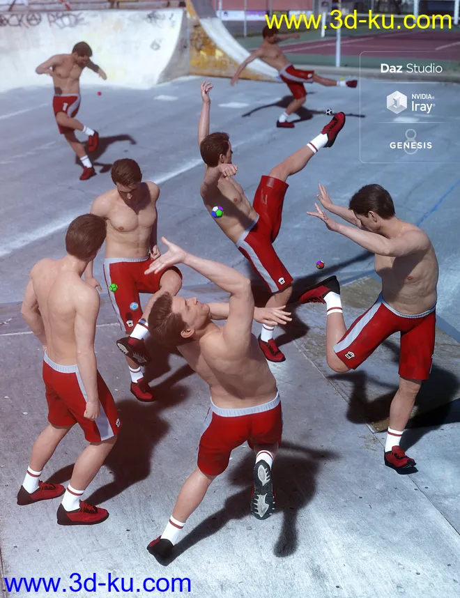 Hackysack Fun for Genesis 8 Male模型的图片1