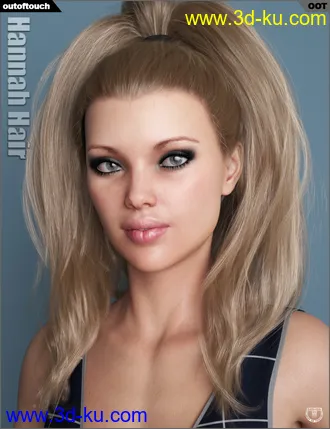 3D打印模型Hannah Ponytail Hair for Genesis 3 and 8 Female(s)的图片