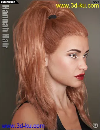 Hannah Ponytail Hair for Genesis 3 and 8 Female(s)模型的图片4