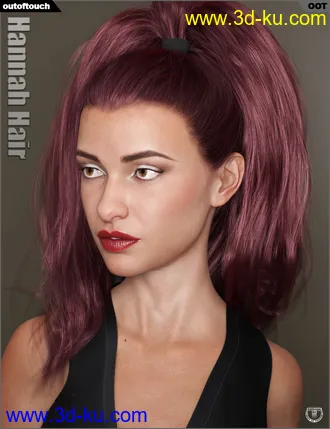 3D打印模型Hannah Ponytail Hair for Genesis 3 and 8 Female(s)的图片