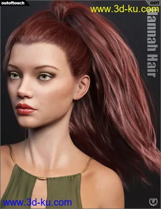 3D打印模型Hannah Ponytail Hair for Genesis 3 and 8 Female(s)的图片