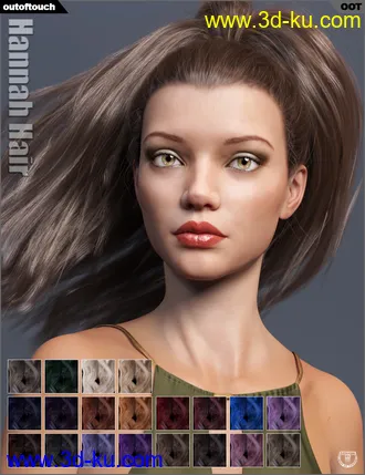 Hannah Ponytail Hair for Genesis 3 and 8 Female(s)模型的图片9
