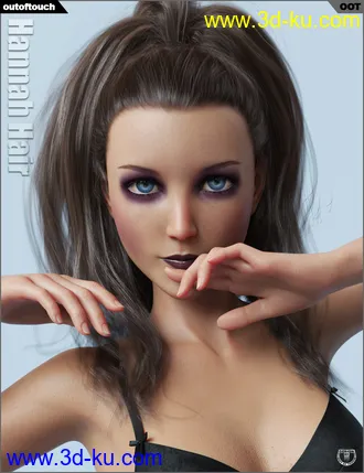 3D打印模型Hannah Ponytail Hair for Genesis 3 and 8 Female(s)的图片