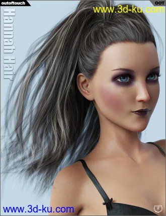 3D打印模型Hannah Ponytail Hair for Genesis 3 and 8 Female(s)的图片