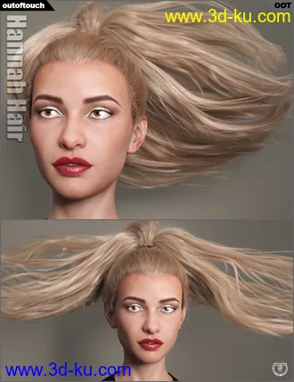 3D打印模型Hannah Ponytail Hair for Genesis 3 and 8 Female(s)的图片
