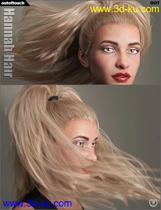 3D打印模型Hannah Ponytail Hair for Genesis 3 and 8 Female(s)的图片