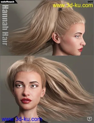 3D打印模型Hannah Ponytail Hair for Genesis 3 and 8 Female(s)的图片