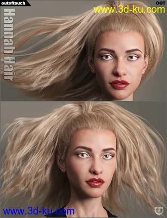 3D打印模型Hannah Ponytail Hair for Genesis 3 and 8 Female(s)的图片