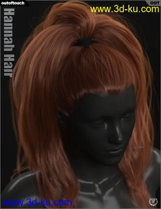 3D打印模型Hannah Ponytail Hair for Genesis 3 and 8 Female(s)的图片