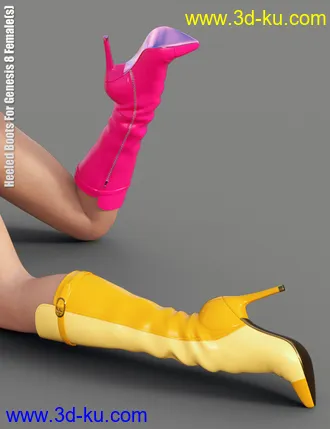 3D打印模型Heeled Boots for Genesis 8 Female(s)的图片