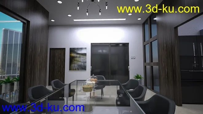 High Rise Kitchen and Dining Room模型的图片2