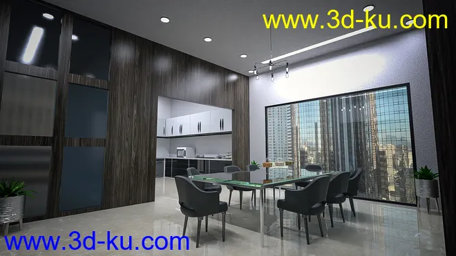 High Rise Kitchen and Dining Room模型的图片3