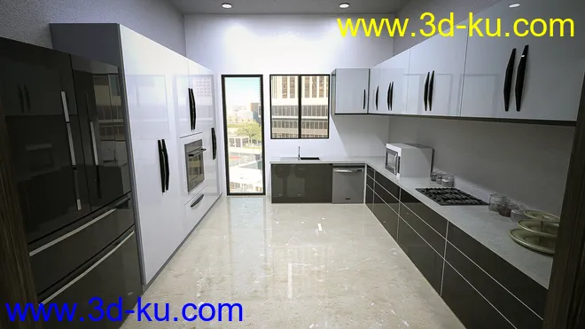 High Rise Kitchen and Dining Room模型的图片4