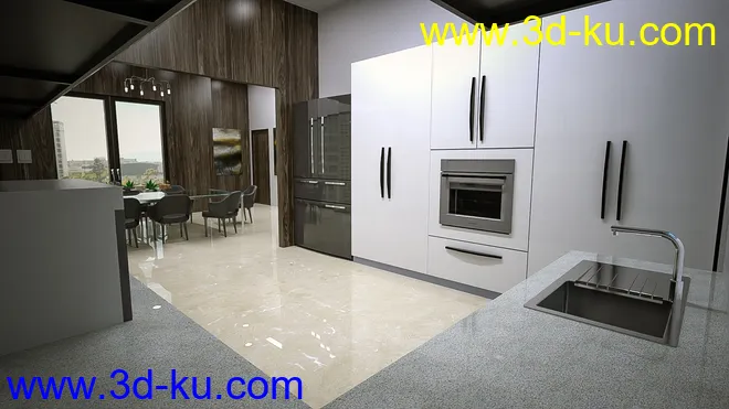 High Rise Kitchen and Dining Room模型的图片5