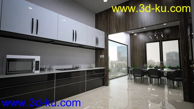 High Rise Kitchen and Dining Room模型的图片6