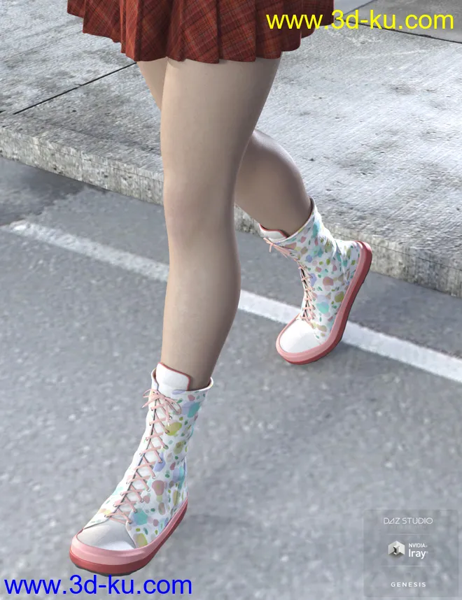 High Top Sneaker for Genesis 8 Female(s)模型的图片1