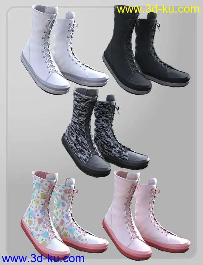 High Top Sneaker for Genesis 8 Female(s)模型的图片3