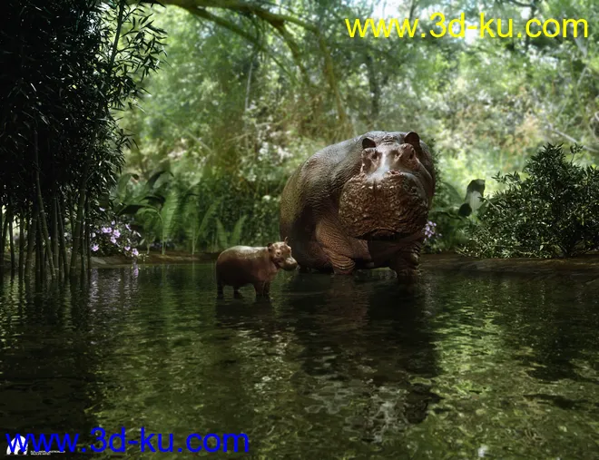 Hippopotamus by AM模型的图片10