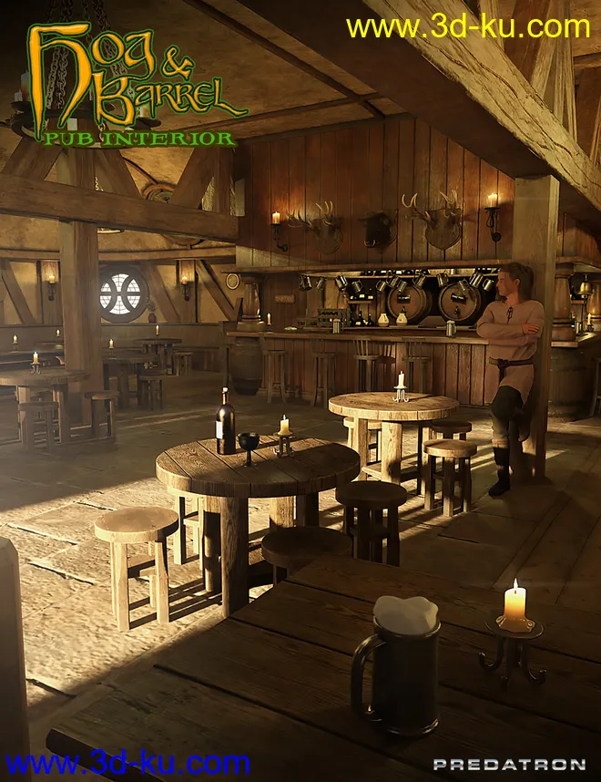 Hog and Barrel Pub Interior模型的图片1