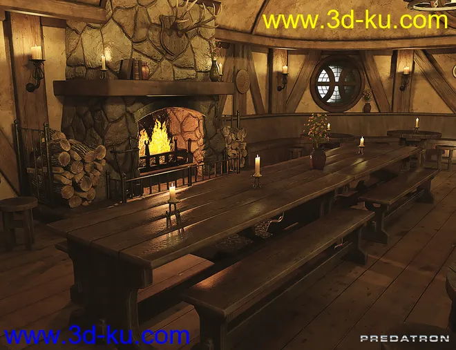 Hog and Barrel Pub Interior模型的图片7