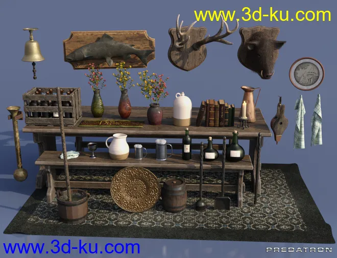 Hog and Barrel Pub Interior模型的图片9