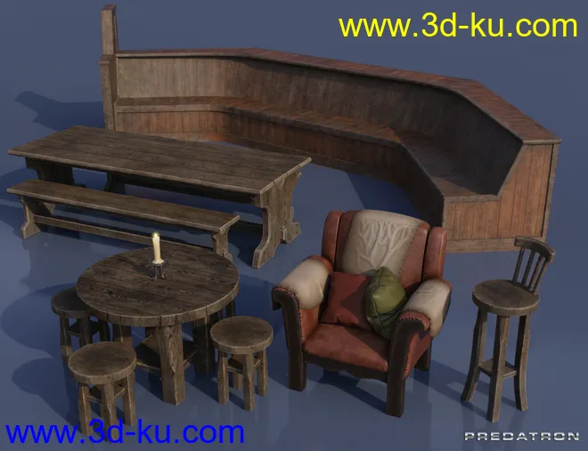 Hog and Barrel Pub Interior模型的图片10