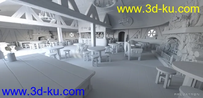 Hog and Barrel Pub Interior模型的图片11