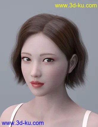 3D打印模型HY Wavy Bob Hair for Genesis 3 and 8的图片