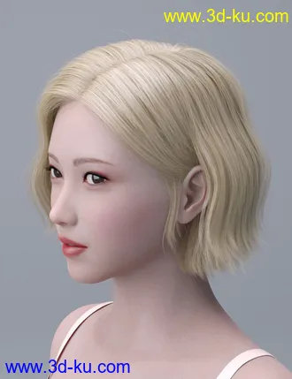 3D打印模型HY Wavy Bob Hair for Genesis 3 and 8的图片