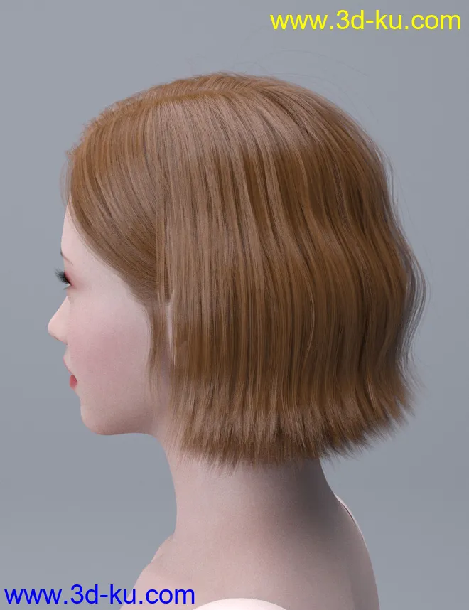 HY Wavy Bob Hair for Genesis 3 and 8模型的图片4