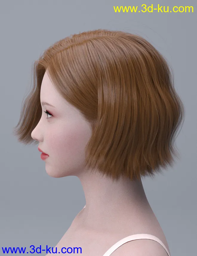 HY Wavy Bob Hair for Genesis 3 and 8模型的图片5