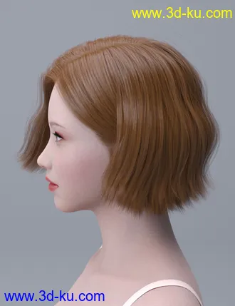 3D打印模型HY Wavy Bob Hair for Genesis 3 and 8的图片
