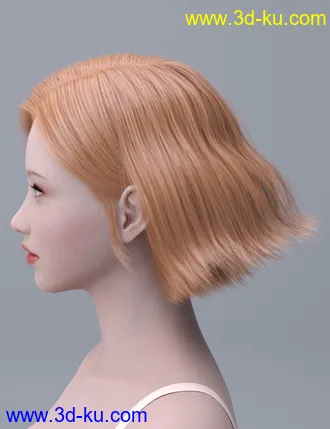 3D打印模型HY Wavy Bob Hair for Genesis 3 and 8的图片