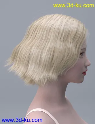 3D打印模型HY Wavy Bob Hair for Genesis 3 and 8的图片