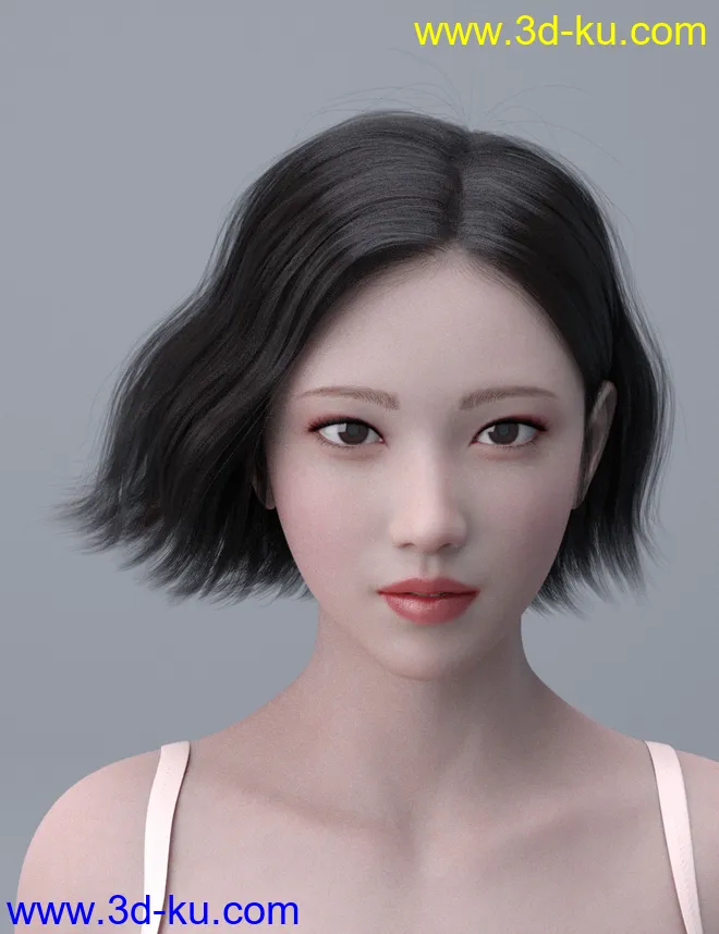 HY Wavy Bob Hair for Genesis 3 and 8模型的图片8