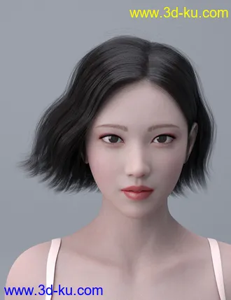 3D打印模型HY Wavy Bob Hair for Genesis 3 and 8的图片