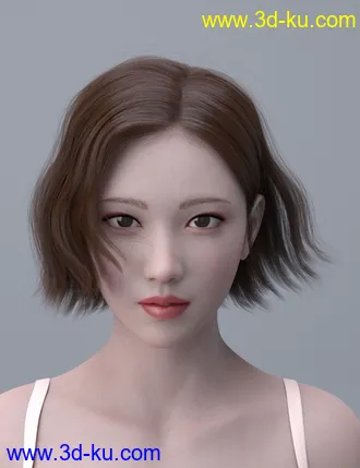 3D打印模型HY Wavy Bob Hair for Genesis 3 and 8的图片