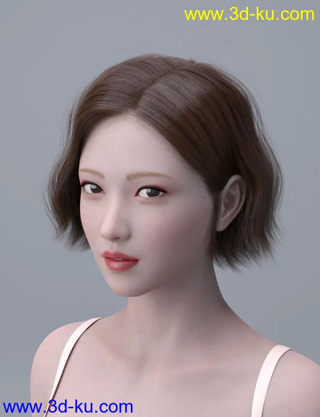 HY Wavy Bob Hair for Genesis 3 and 8模型的图片10