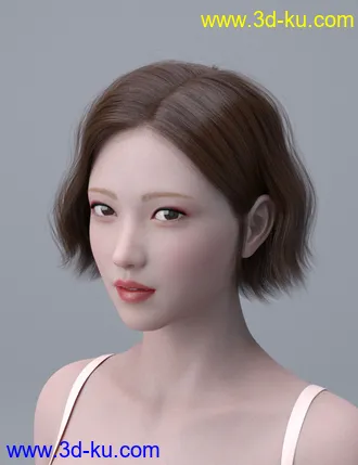 3D打印模型HY Wavy Bob Hair for Genesis 3 and 8的图片