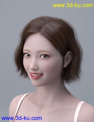 3D打印模型HY Wavy Bob Hair for Genesis 3 and 8的图片