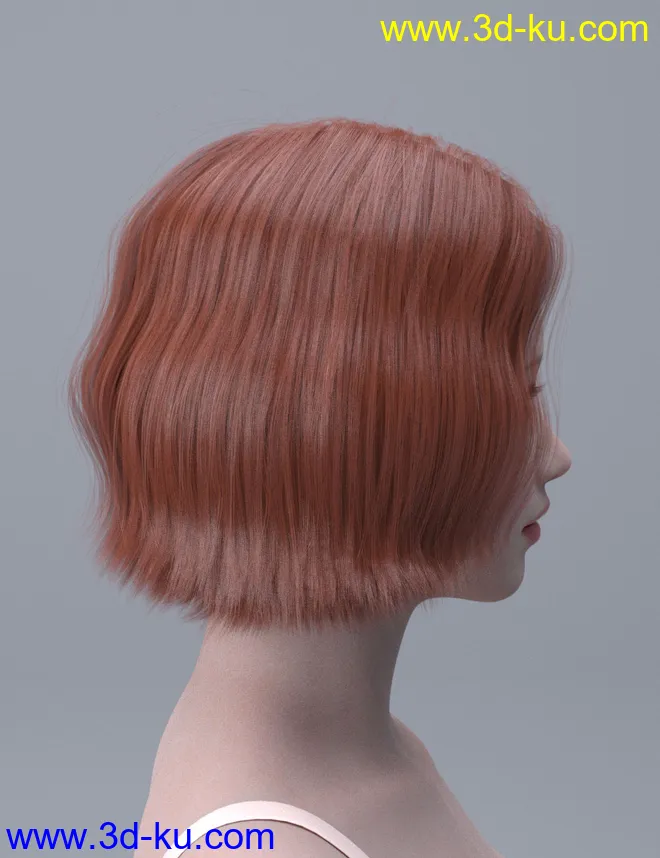 HY Wavy Bob Hair for Genesis 3 and 8模型的图片13