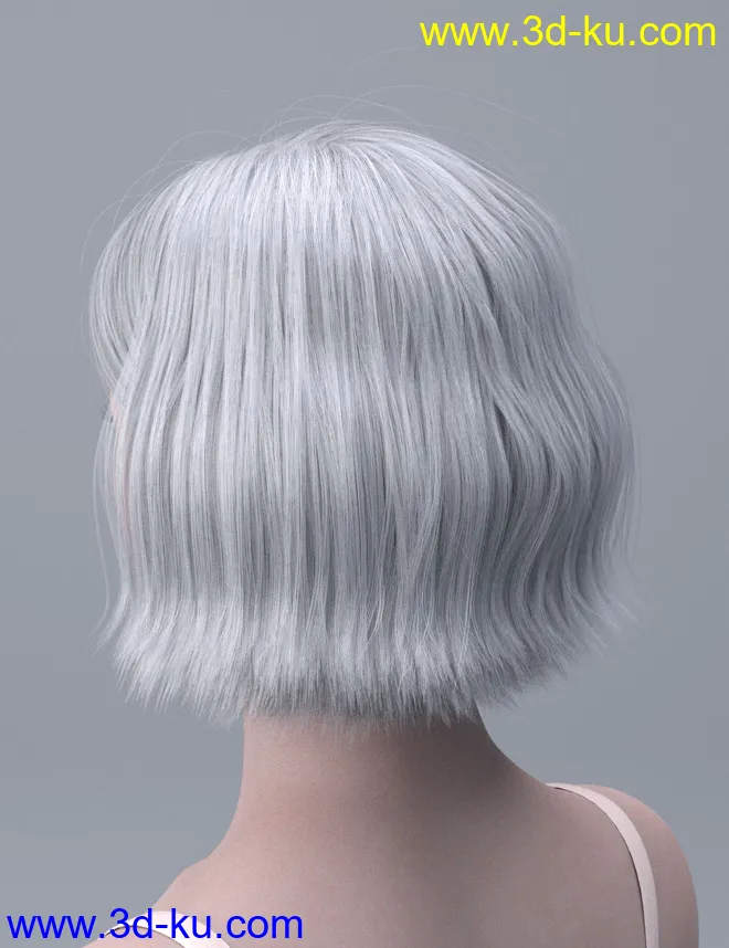 HY Wavy Bob Hair for Genesis 3 and 8模型的图片15