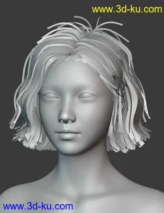 3D打印模型HY Wavy Bob Hair for Genesis 3 and 8的图片